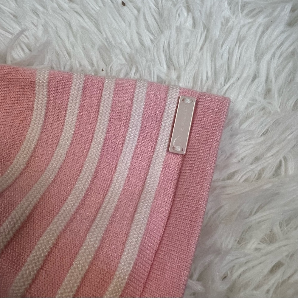 Janie and Jack Baby Pink Striped Knit Short Sleeve Fit and Flare Baby Dress - Picture 5 of 6